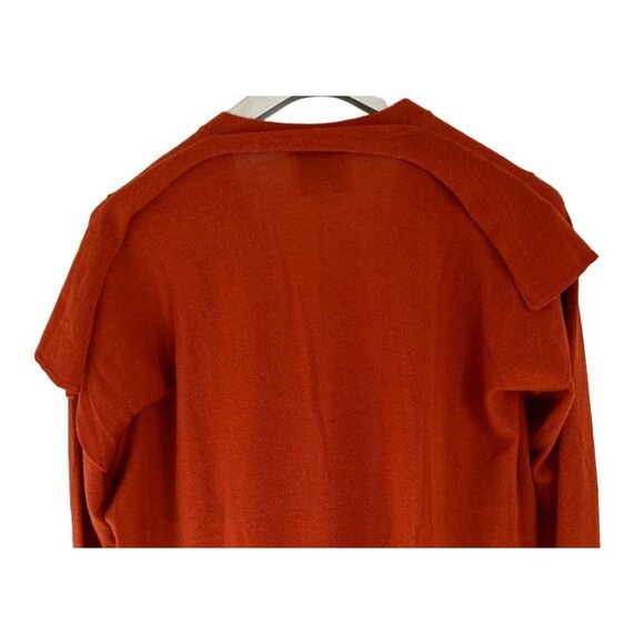 PHILLIP LIM Merino Wool Cardigan Pockets Brick Color Size Med - Picture 5 of 7